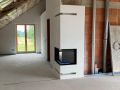 Kamin im gro&szlig;en Gruppenraum &ndash; leider noch ohne Trockenbau.